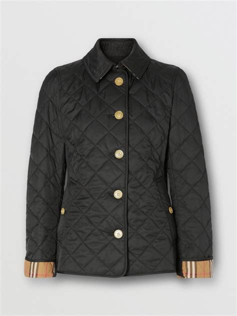 burberry logo print diamond quilted jacket|Burberry diamond quilted jacket women's.